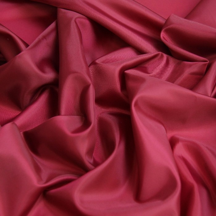 Ткань подкладочная гл/кр полиэстер, ширина 150 см, цвет бордо - Фото 1
