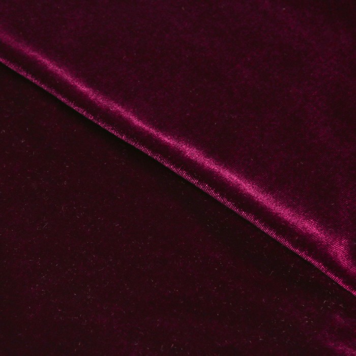 Трикотаж плательный, бархат, ширина 150 см, цвет сливовый - Фото 1
