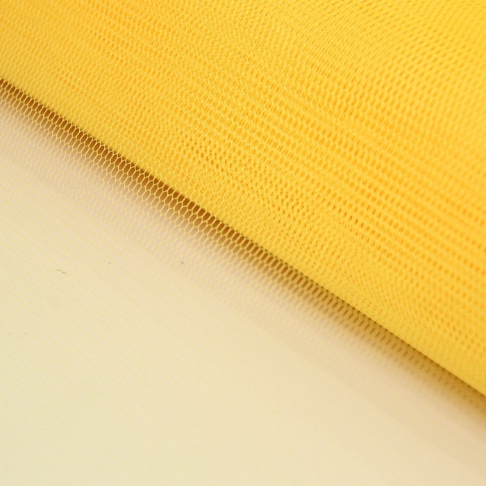 Трикотаж сетка, жесткая, ширина 160 см, цвет жёлтый - Фото 1