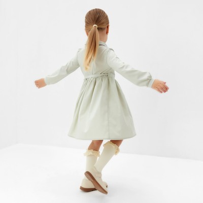 Платье однотонное для девочки MINAKU: Cotton collection, цвет фисташковый, рост 86-92 см