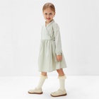 Платье однотонное для девочки MINAKU: Cotton collection, цвет фисташковый, рост 104 см - Фото 8
