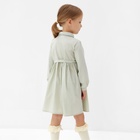 Платье однотонное для девочки MINAKU: Cotton collection, цвет фисташковый, рост 110 см - Фото 9