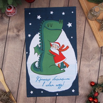 Полотенце «Доляна. Крепких объятий», 28×46 см, 100% хлопок, рогожка 164 г/м²