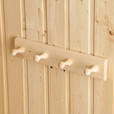 Вешалка для бани и сауны «Классика», 35×6.5×7 см, деревянная, настенная, 4 крючка, «Добропаровъ»