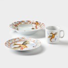 Набор посуды «Страна драконов», 3 предмета: тарелка, кружка 200 мл, тарелка суповая 200 мл, фарфор - фото 4940362