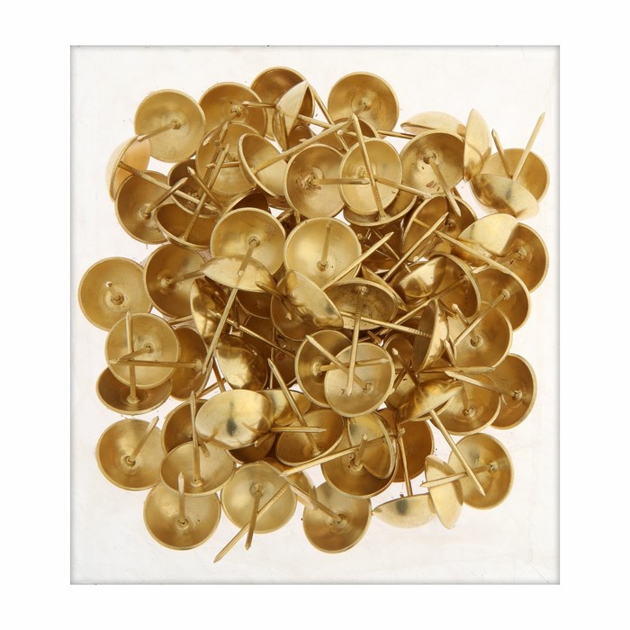 Гвозди декоративные, 25х39 мм, цвет золото, в упаковке 100 шт