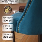 Гвозди ТУНДРА, декоративные, обивочные, 25×39 мм, золото, 100 шт. - Фото 1