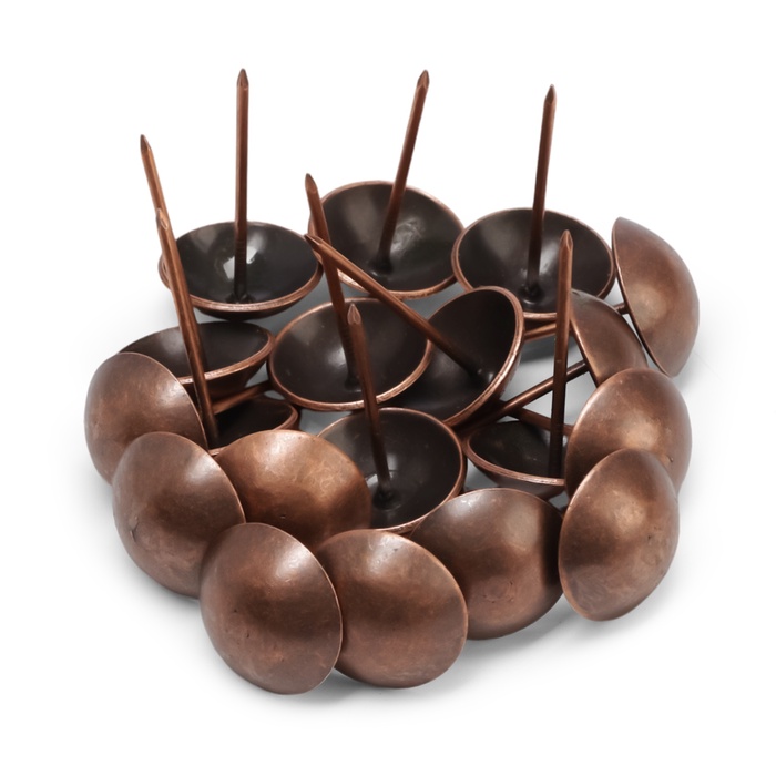 Гвозди ТУНДРА, декоративные, обивочные, 25×39 мм, медь, 100 шт.