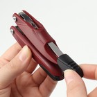 Кусачки педикюрные, 3 в 1, с лазерной пилкой, изогнутое лезвие, складные, 8.7 см, длина лезвия-18 мм, бордовые - Фото 12