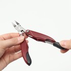 Кусачки педикюрные, 3 в 1, с лазерной пилкой, изогнутое лезвие, складные, 8.7 см, длина лезвия-18 мм, бордовые - Фото 16