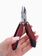 Кусачки педикюрные, 3 в 1, с лазерной пилкой, изогнутое лезвие, складные, 8.7 см, длина лезвия-18 мм, бордовые - Фото 3