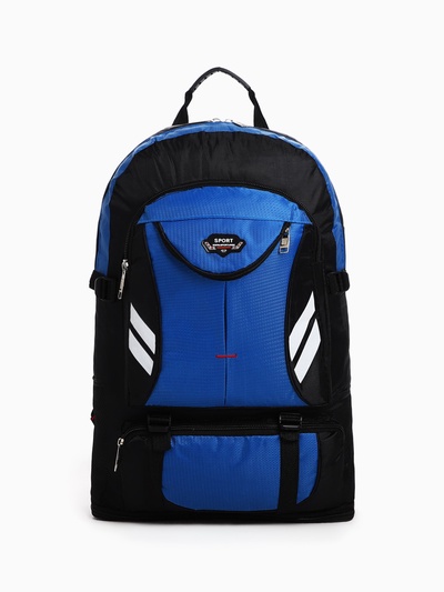 Рюкзак туристический 37 л, с карманами, с увеличением, 35×16×53/65 см, синий