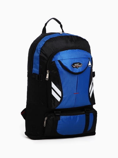 Рюкзак туристический 37 л, с карманами, с увеличением, 35×16×53/65 см, синий