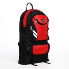 Рюкзак туристический на молнии, 4 наружных кармана, цвет красный/чёрный - Фото 4