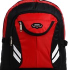 Рюкзак туристический на молнии, 4 наружных кармана, цвет красный/чёрный - фото 7633353