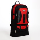 Рюкзак туристический на молнии, 4 наружных кармана, цвет красный/чёрный - фото 10993832