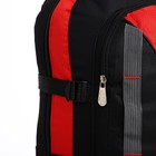 Рюкзак туристический на молнии, 4 наружных кармана, цвет красный/чёрный - фото 10993836
