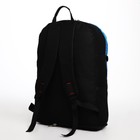 Рюкзак туристический на молнии, 5 наружных карманов, цвет чёрный/синий - Фото 2