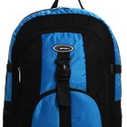 Рюкзак туристический на молнии, 5 наружных карманов, цвет чёрный/синий - Фото 5