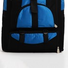 Рюкзак туристический на молнии, 5 наружных карманов, цвет чёрный/синий - фото 7633402
