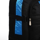 Рюкзак туристический на молнии, 5 наружных карманов, цвет чёрный/синий - Фото 8