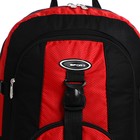 Рюкзак туристический на молнии, 5 наружных карманов, цвет чёрный/красный - фото 7633411