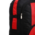 Рюкзак туристический на молнии, 5 наружных карманов, цвет чёрный/красный - фото 7633414