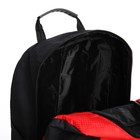 Рюкзак туристический на молнии, 5 наружных карманов, цвет чёрный/красный - фото 7633416