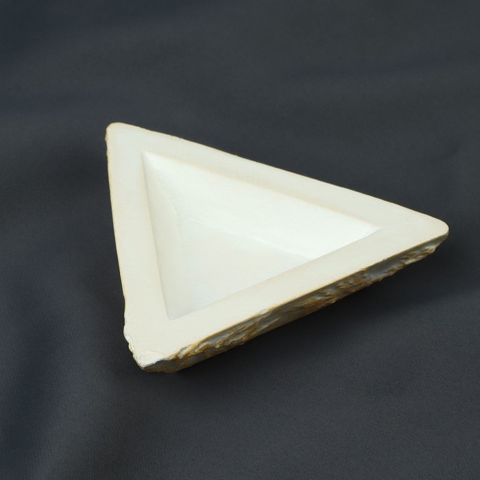 Органайзер-ванночка для бисера и страз, из гипса, 9,5 × 2 см, цвет белый/золотой