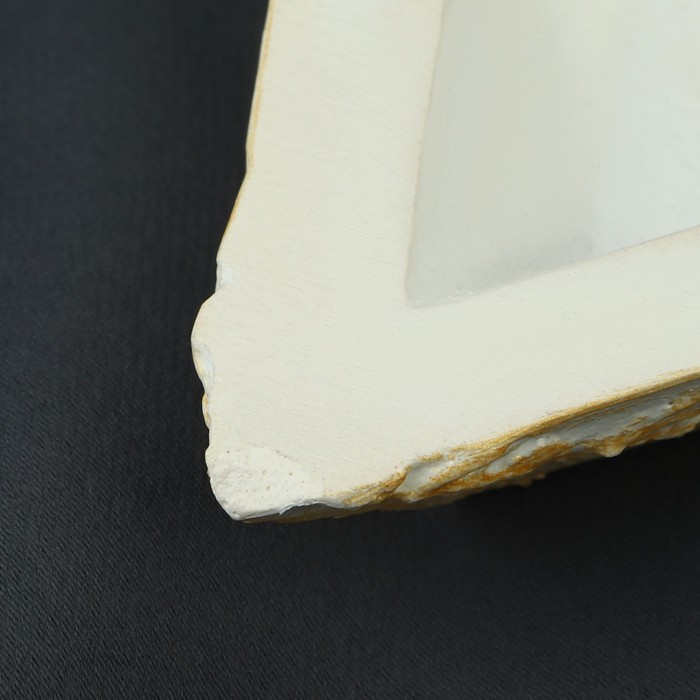 Органайзер-ванночка для бисера и страз, из гипса, 9,5 × 2 см, цвет белый/золотой