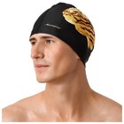 Шапочка для плавания взрослая ONLYTOP, тканевая, обхват 54-60 см, цвет чёрный - Фото 8