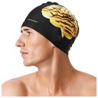 Шапочка для плавания взрослая ONLYTOP, тканевая, обхват 54-60 см, цвет чёрный - Фото 9