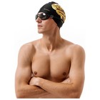 Шапочка для плавания взрослая ONLYTOP, тканевая, обхват 54-60 см, цвет чёрный - Фото 10