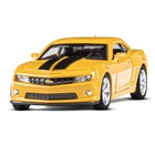 Машина металлическая Chevrolet Camaro SS, 1:43, открываются двери, инерция, цвет жёлтый - фото 23019470