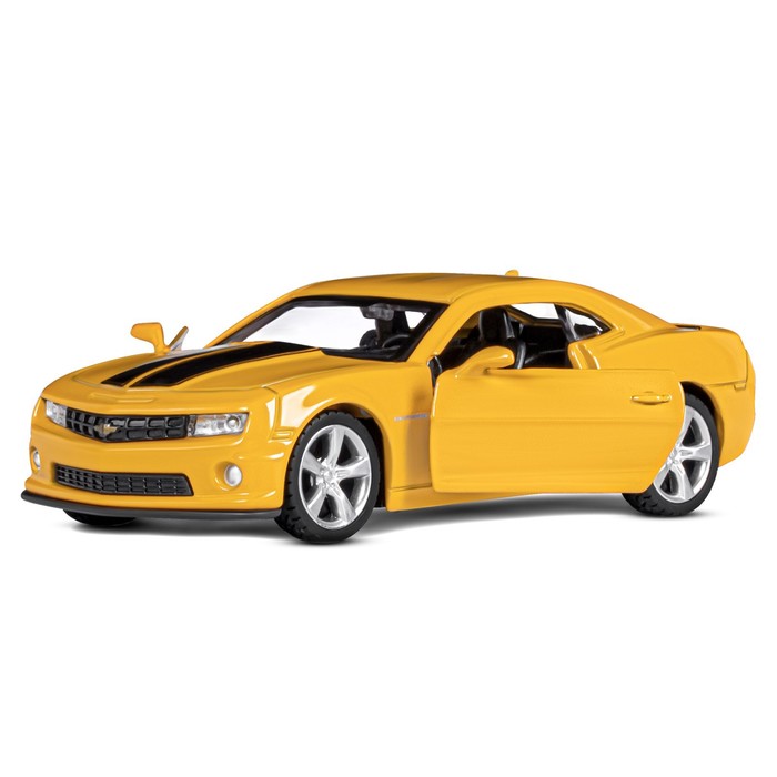 Машина металлическая Chevrolet Camaro SS, 1:43, открываются двери, инерция, цвет жёлтый