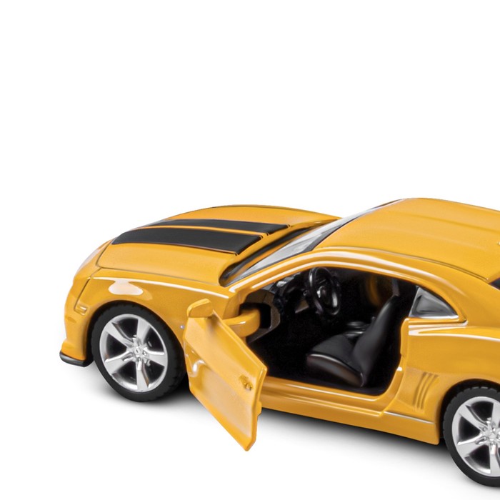 Машина металлическая Chevrolet Camaro SS, 1:43, открываются двери, инерция, цвет жёлтый