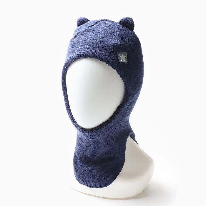 Шапка-шлем для мальчика, цвет индиго, размер 46-50 - Фото 1