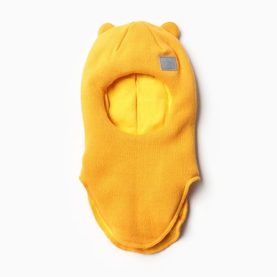 Шапка-шлем для девочки, размер 42-46, горчичная