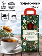 Подарочный набор новогодний «Волшебных моментов»: Чай новогодний травяной, мёд кремовый с клубникой - Фото 1