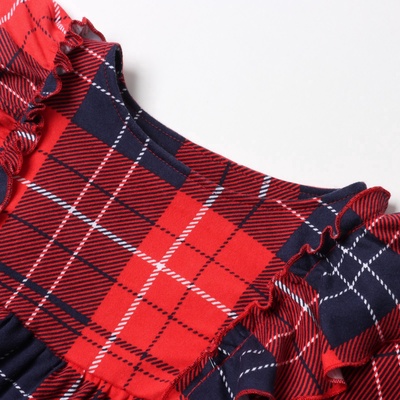 Платье детское с рюшами KAFTAN «Клетка» размер 32 (110-116 см)
