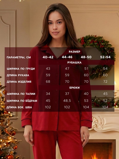 Пижама новогодняя женская KAFTAN Classic line, размер 40-42
