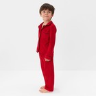 Пижама детская новогодняя: рубашка, брюки, KAFTAN: Classic line, красная, рост 86-92 см - Фото 8