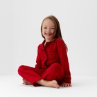 Пижама детская новогодняя: рубашка, брюки, KAFTAN: Classic line, красная, рост 122-128 см - Фото 14