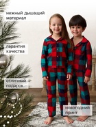 Пижама новогодняя детская: рубашка, брюки, KAFTAN: Xmas mood, красно-зелёная, рост 86-92 см - Фото 2