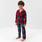 Пижама новогодняя детская: рубашка, брюки, KAFTAN: Xmas mood, красно-зелёная, рост 86-92 см - Фото 5