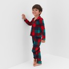 Пижама новогодняя детская: рубашка, брюки, KAFTAN: Xmas mood, красно-зелёная, рост 86-92 см - Фото 6