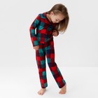 Пижама новогодняя детская: рубашка, брюки, KAFTAN: Xmas mood, красно-зелёная, рост 110-116 см - Фото 3