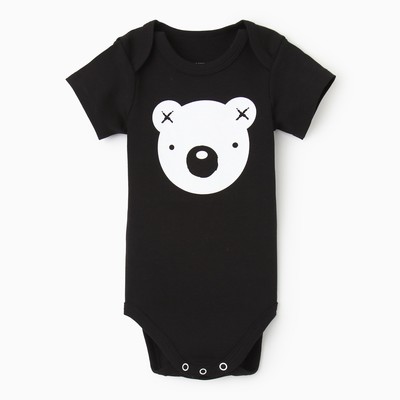 Боди для мальчика «Крошка Я» Black&white, чёрный, рост 80-86 см