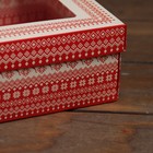 Коробка складная, крышка-дно, с окном "Новогодний Олень" 21 х 15 х 7 см - Фото 3