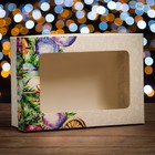 Коробка складная, крышка-дно, с окном "Новогоднее украшение" 24 х 17 х 8 см - Фото 1